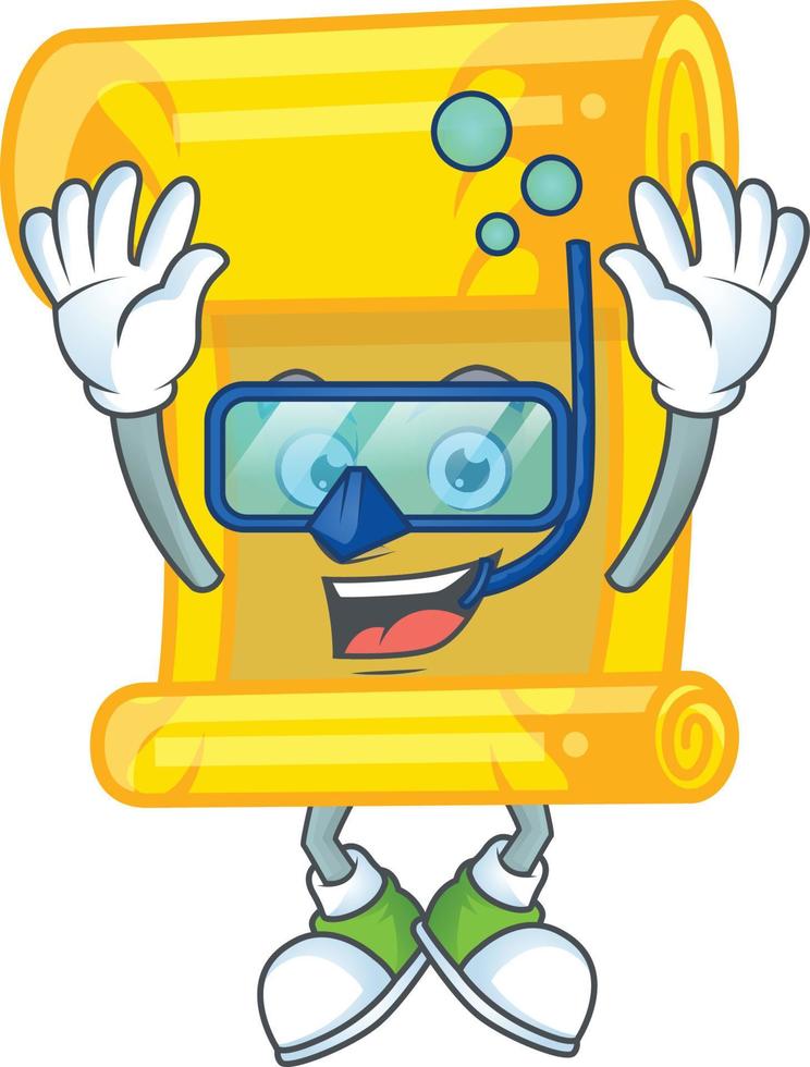 Chinese gold scroll cartoon character style vector