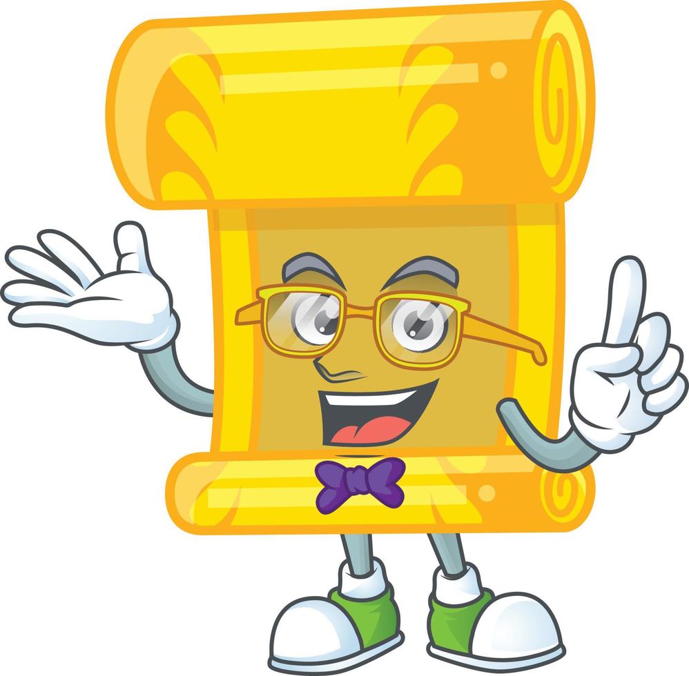 Chinese gold scroll cartoon character style vector