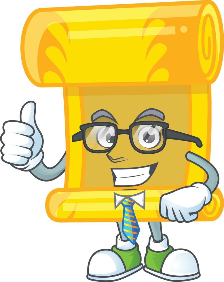 Chinese gold scroll cartoon character style vector