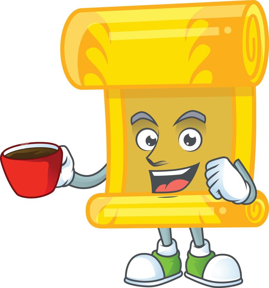 Chinese gold scroll cartoon character style vector