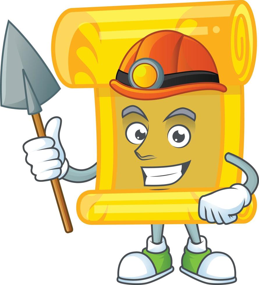 Chinese gold scroll cartoon character style vector