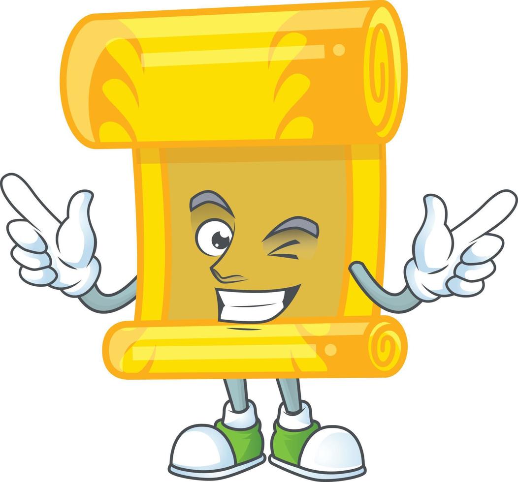 Chinese gold scroll cartoon character style vector