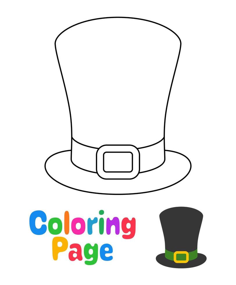 Coloring page with Leprechaun Hat - Coloring Page With Leprechaun Hat For Kids Vector