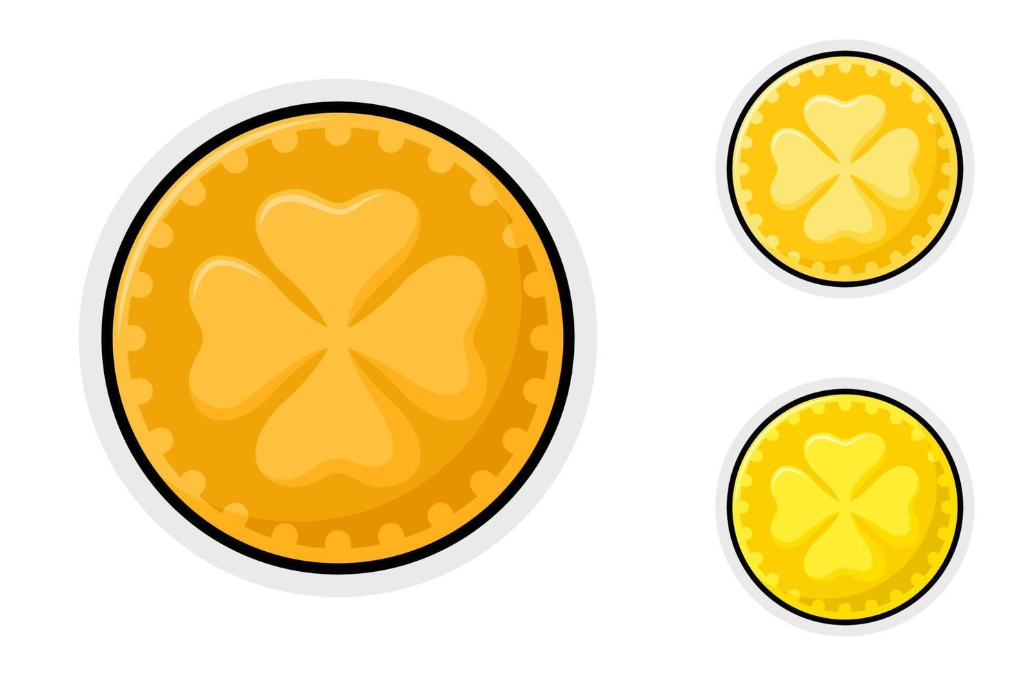 Note sticker set with Clover Coin vector