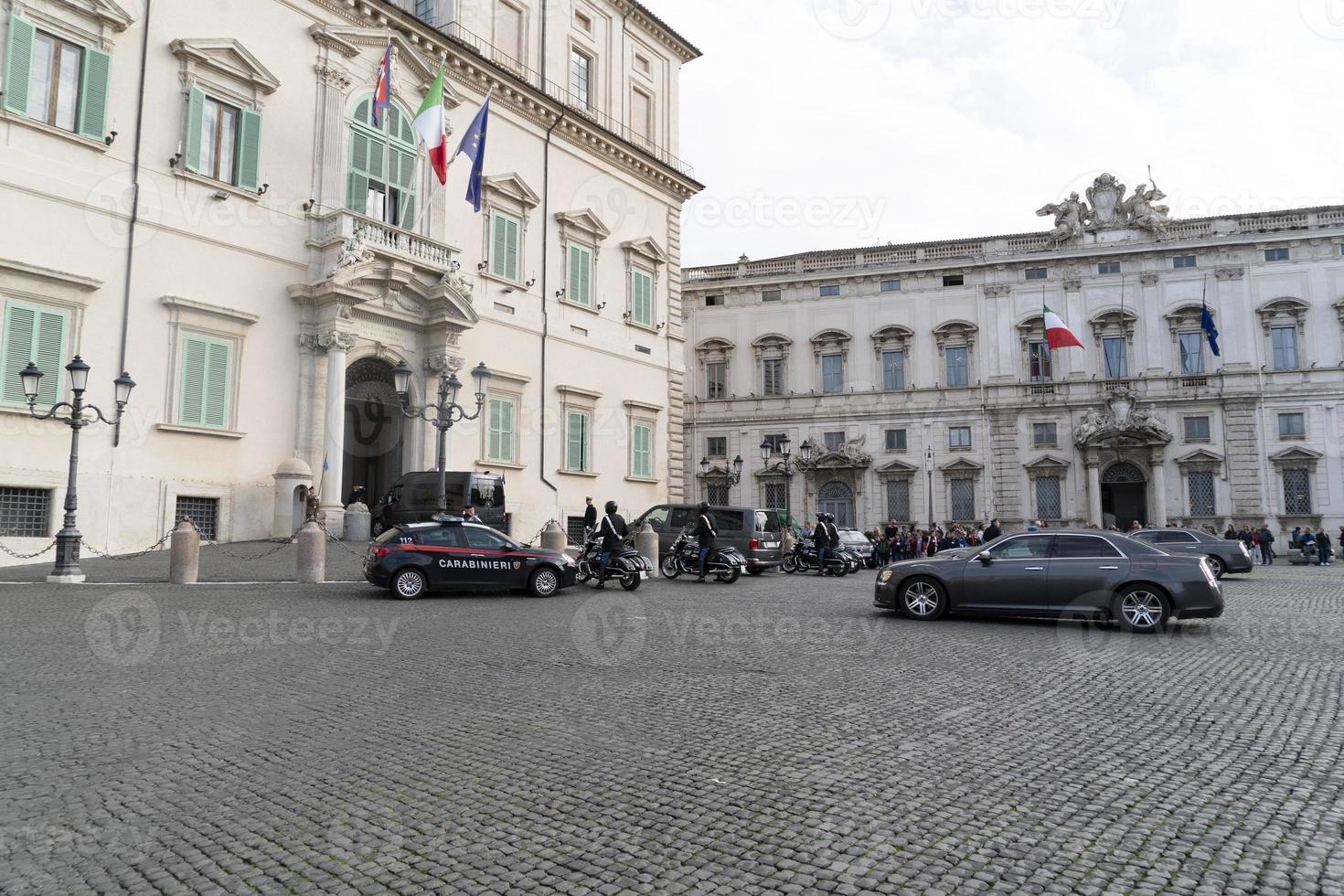 ROME, ITALY. NOVEMBER 22 2019 - President Sergio Mattarella arriving at Quirinale Building photo