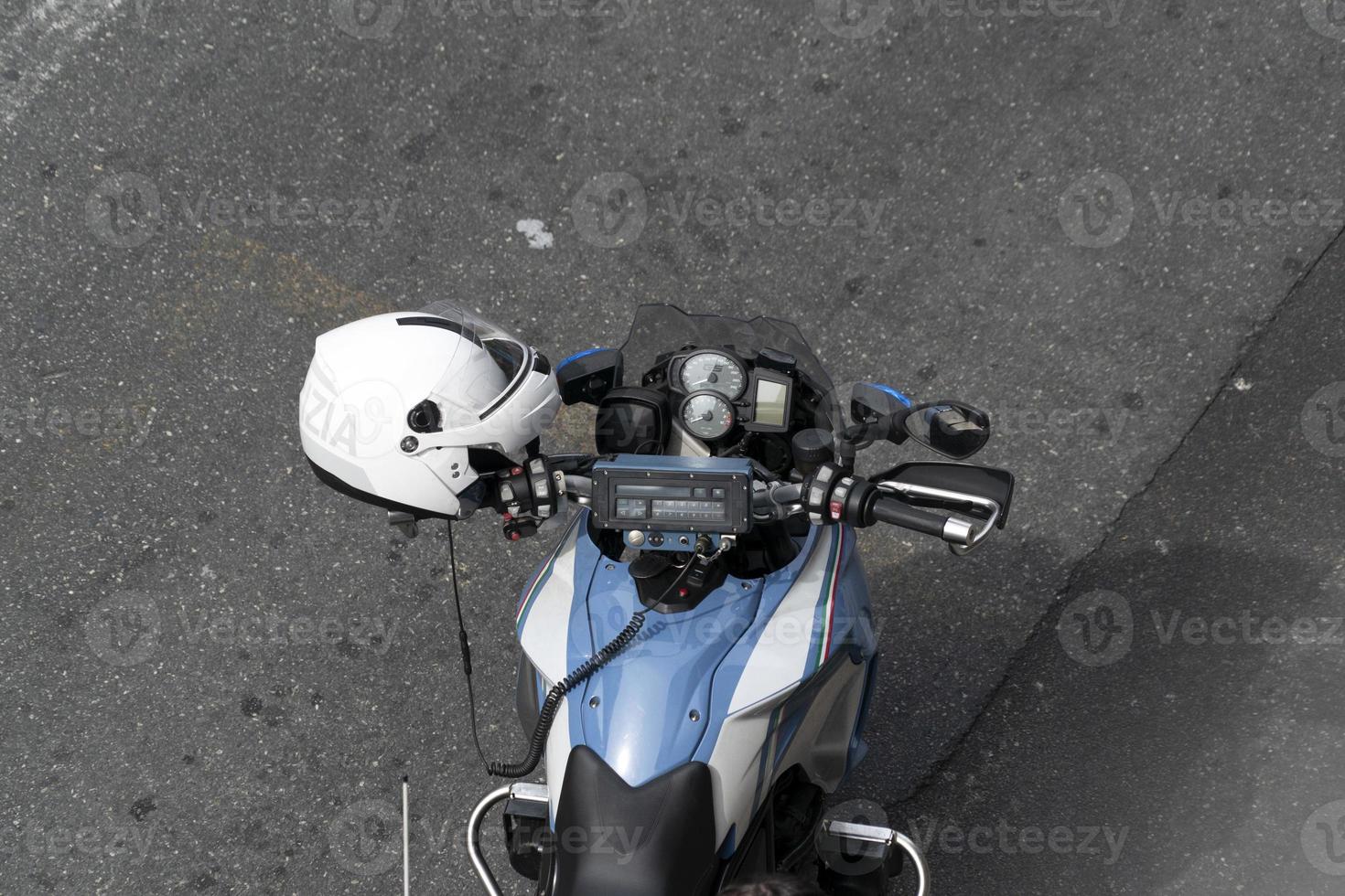 GENOA, ITALY - APRIL 13 2020 - Police control during coronavirus covid quarentine photo