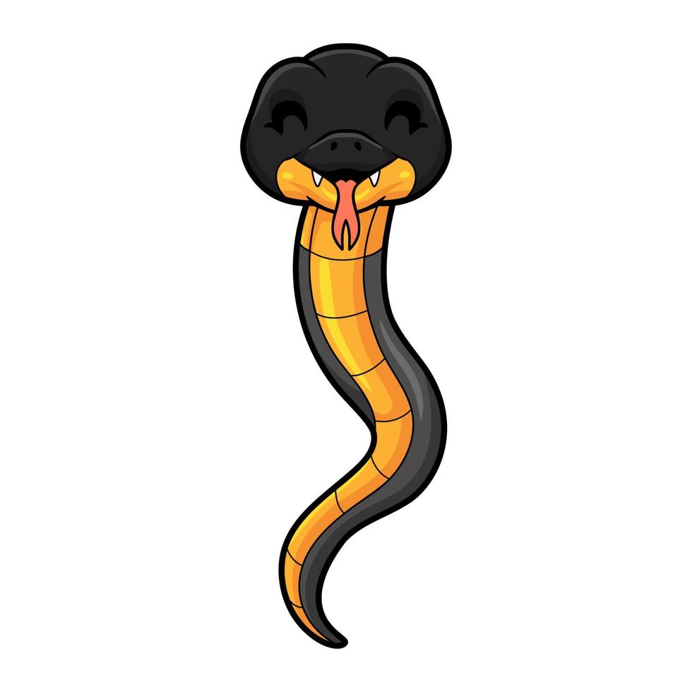 Cute northern ringneck snake cartoon vector