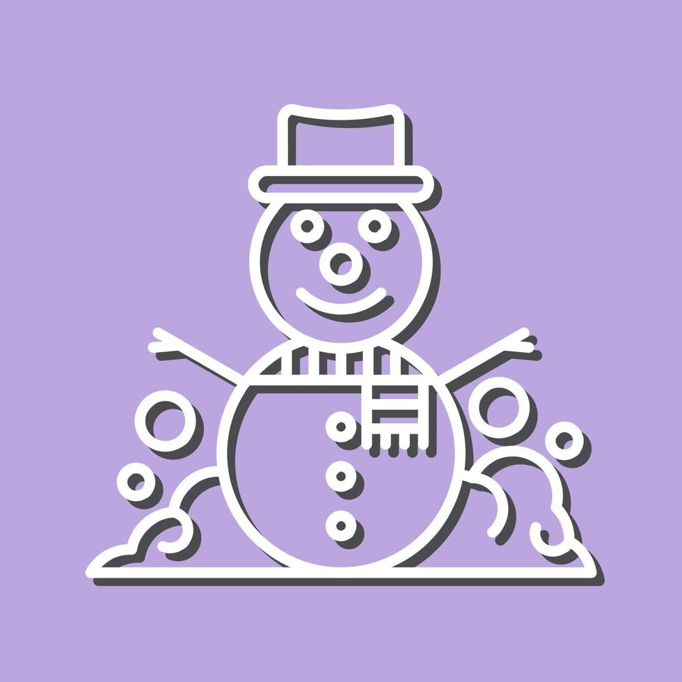 icono de vector de muñeco de nieve