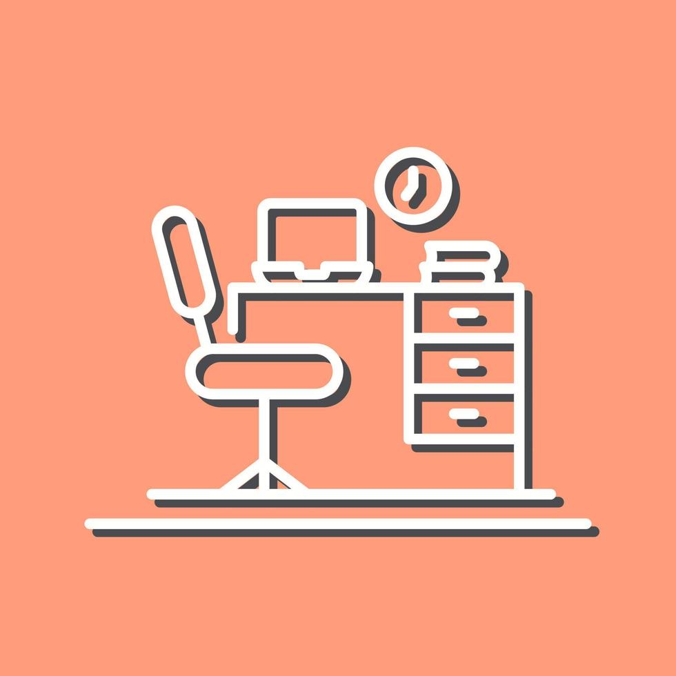 Office Desk Vector Icon