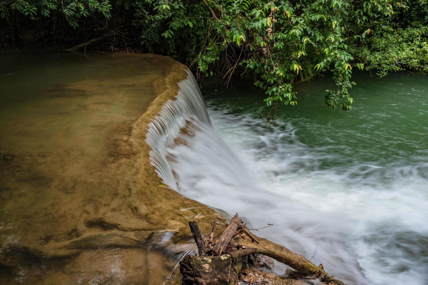 Waterfall of Huai mae khamin waterfall Srinakarin national park at Kanchanaburi thailand. photo