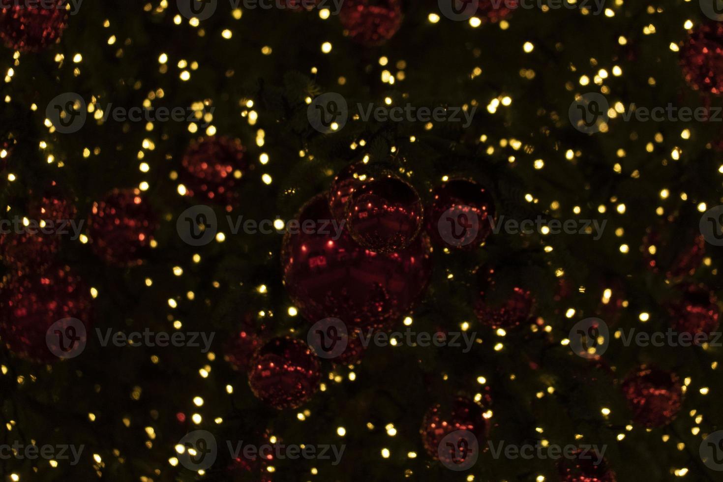 street christmas tree decorations and lights photo