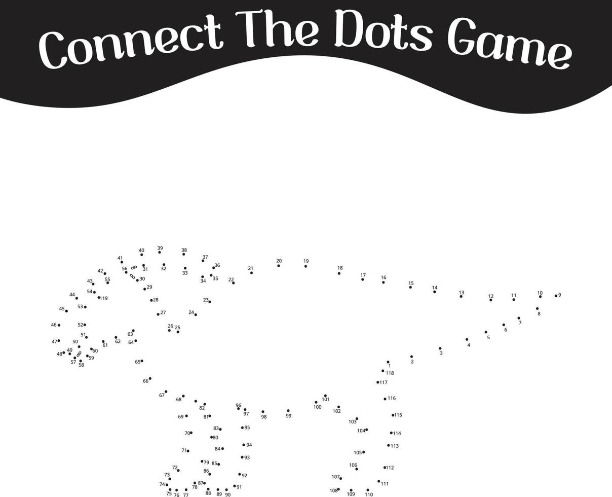 connect the dots Numbers game, education dot to dot game for kids vector