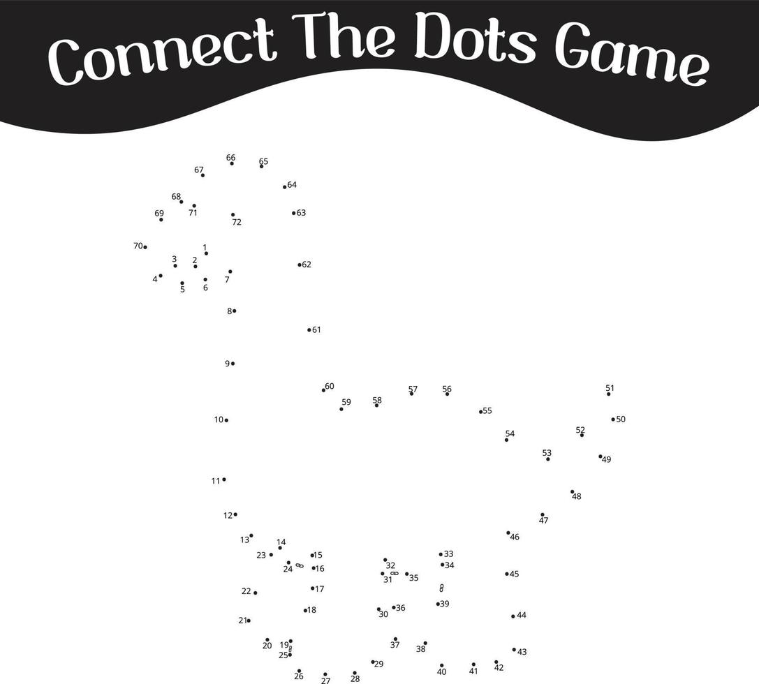 connect the dots Numbers game, education dot to dot game for kids vector