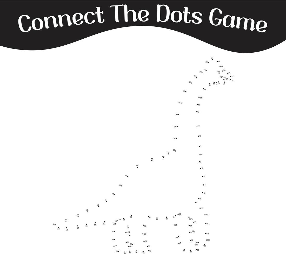 connect the dots Numbers game, education dot to dot game for kids vector