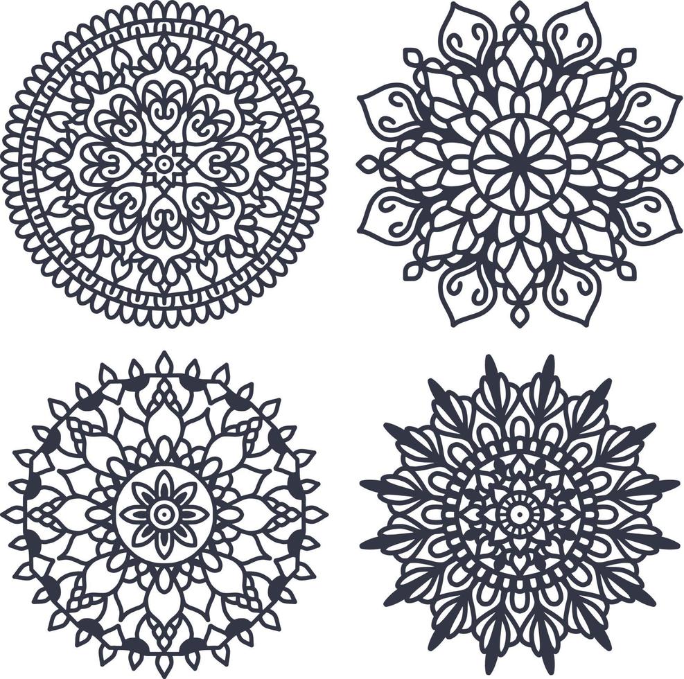 Laser cut Wedding indian Mandala template, vector