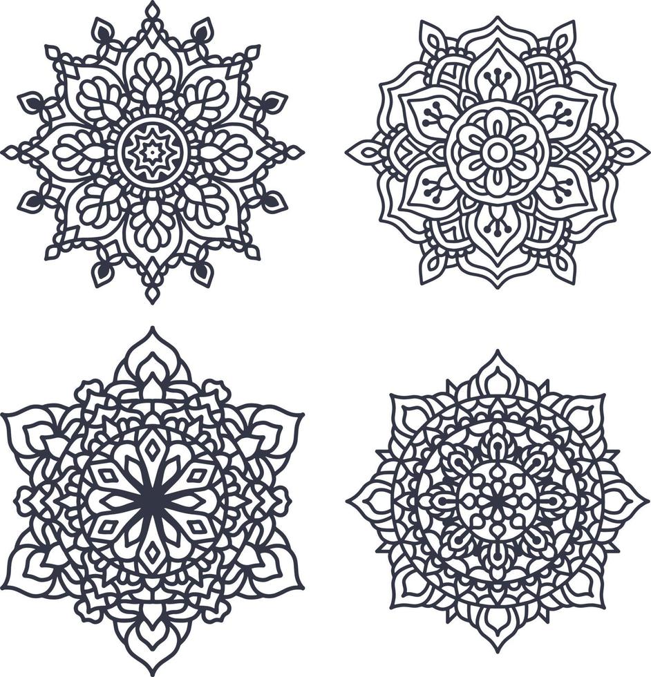 láser cortar Boda indio mandala plantilla, vector