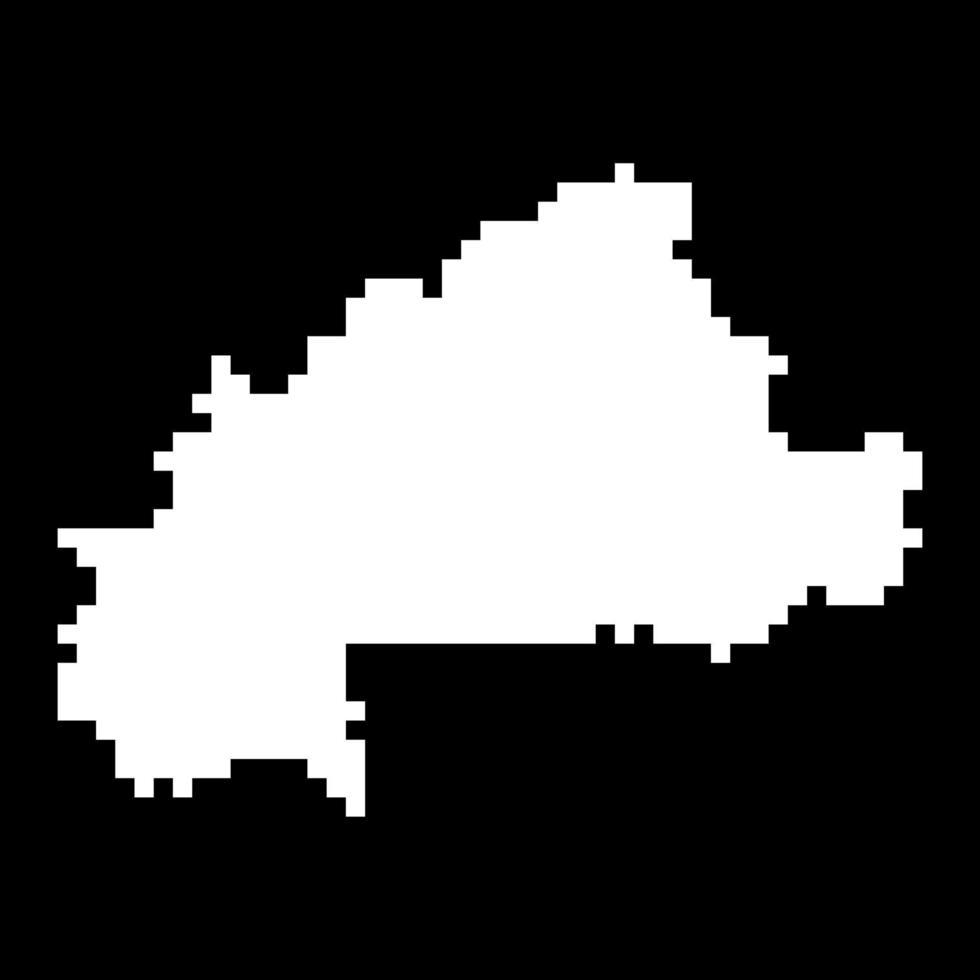Pixel map of Burkina Faso. Vector illustration.