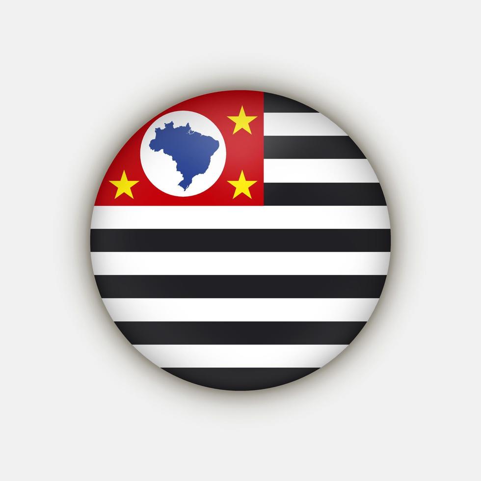 Sao Paulo Flag, state of Brazil. Vector Illustration.