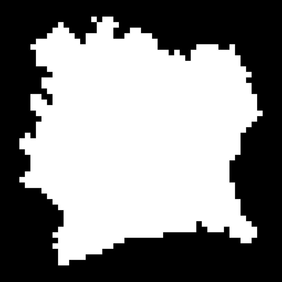 Pixel map of Ivory Coast. Vector illustration.