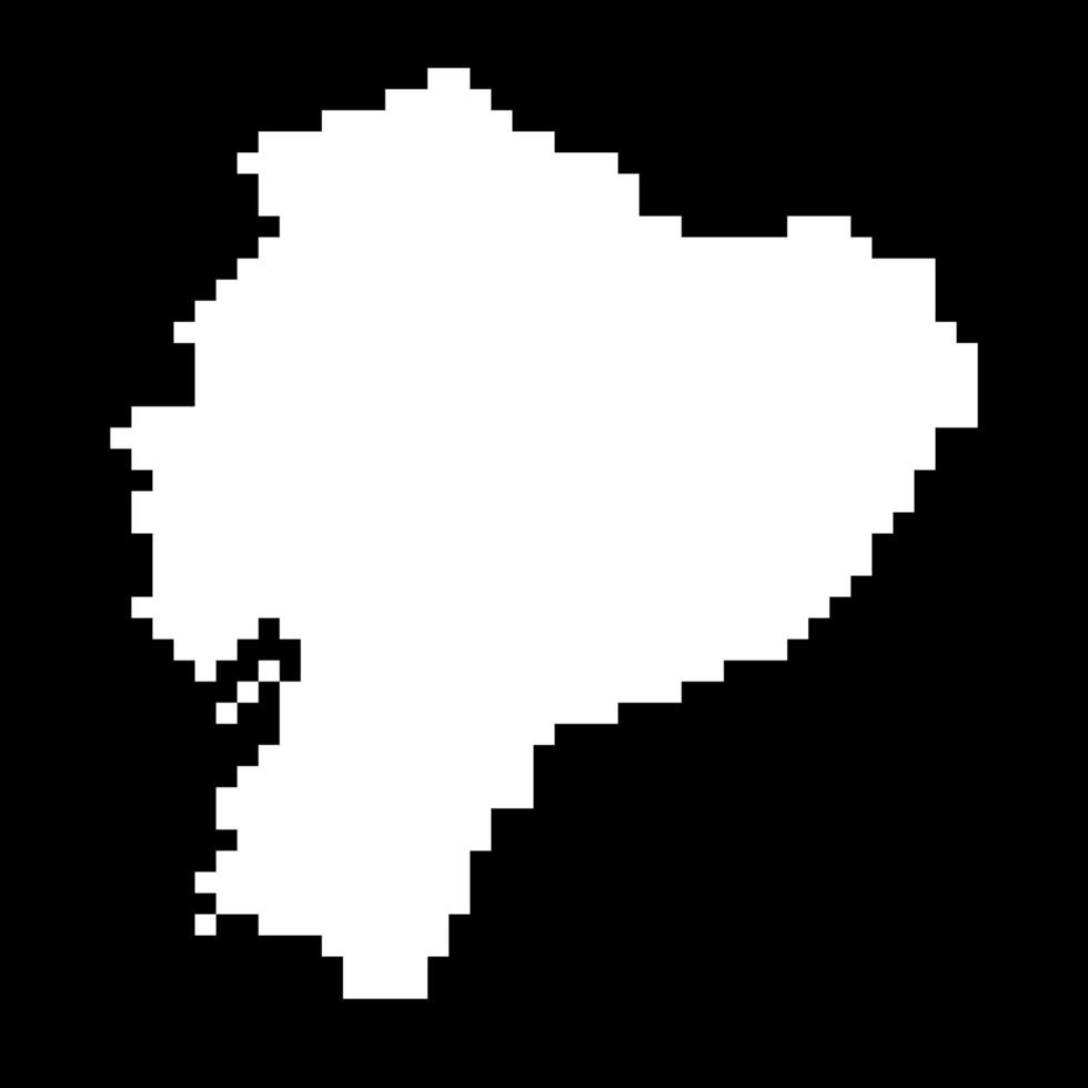 Pixel map of Ecuador. Vector illustration.