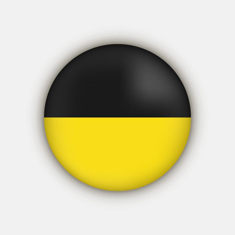 Baden Wurttemberg flag, state of Germany. Vector illustration.