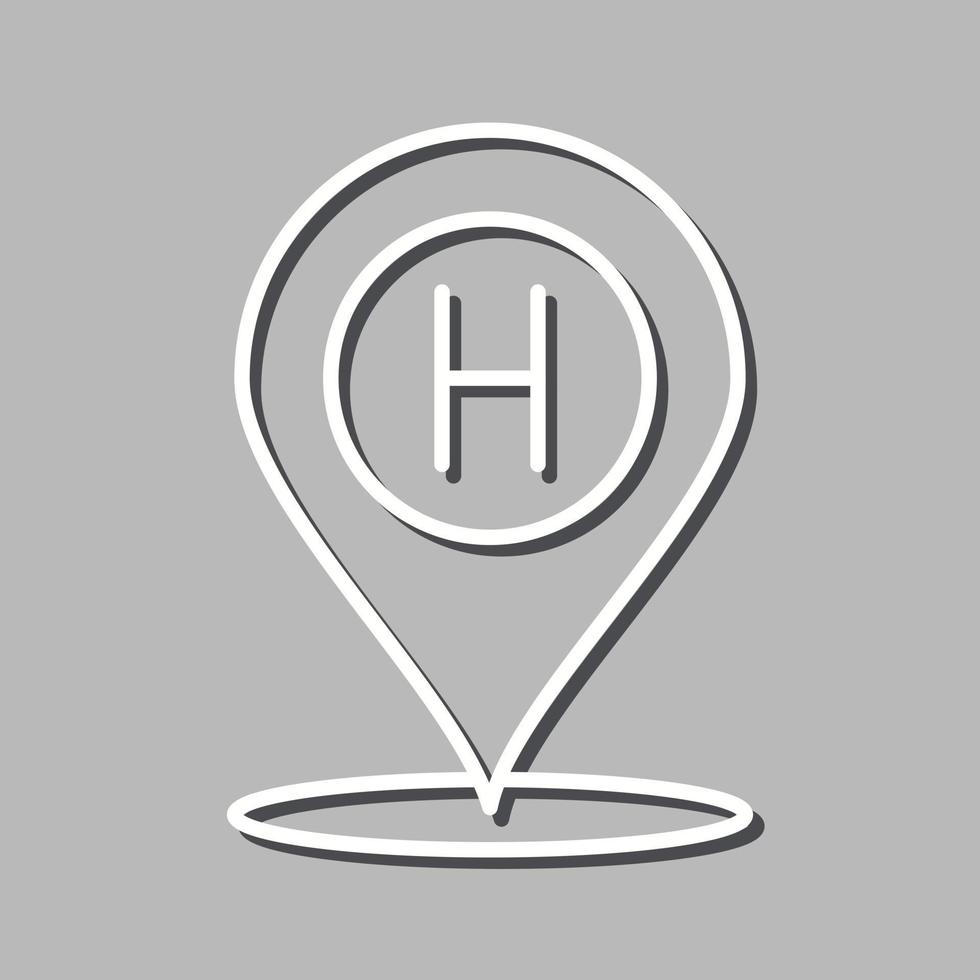 icono de vector de ubicación de hotel