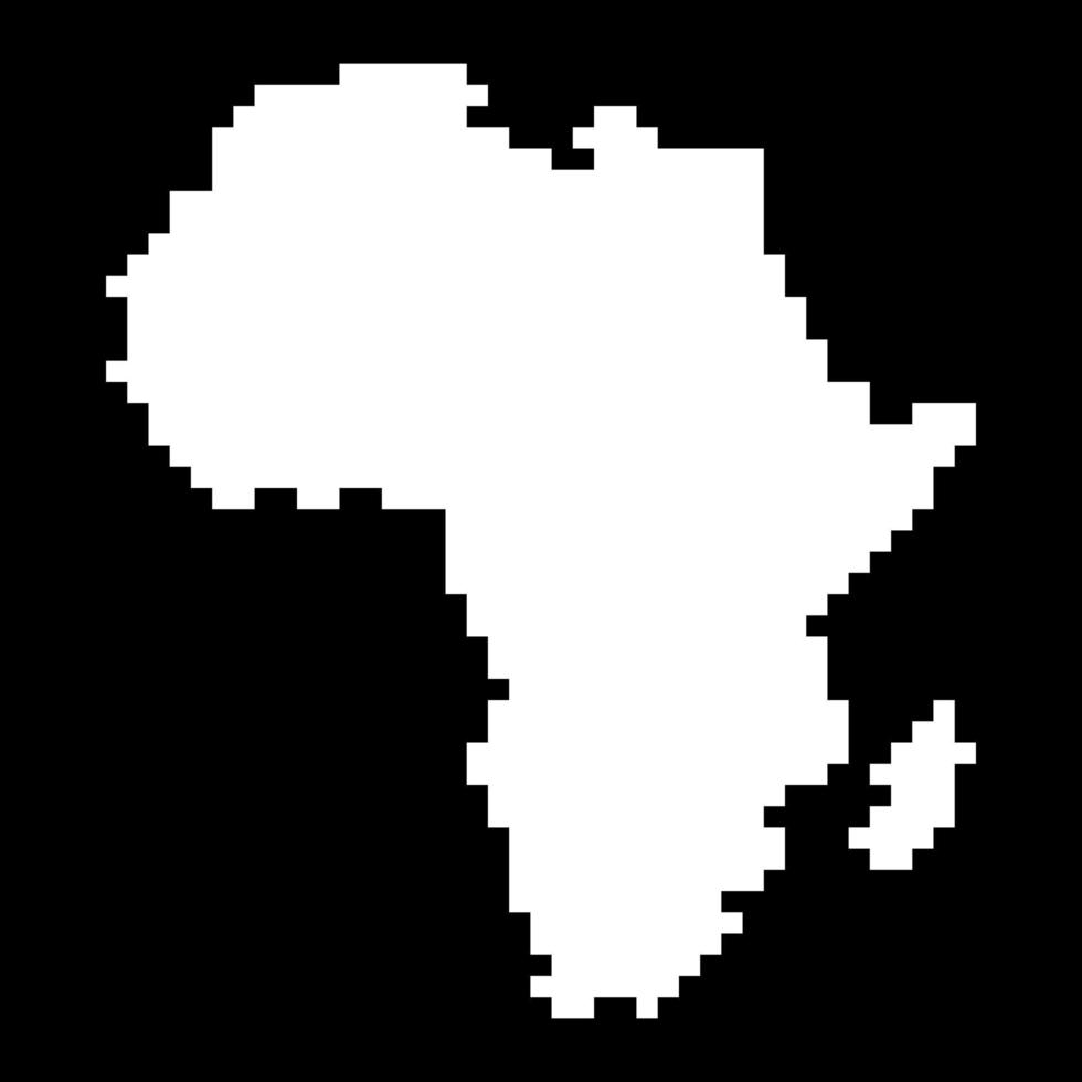 Pixel map of Africa. Vector illustration.