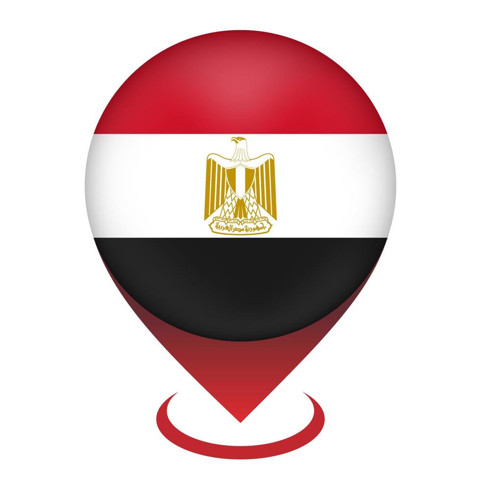 Map pointer with contry Egypt. Egypt flag. Vector illustration.