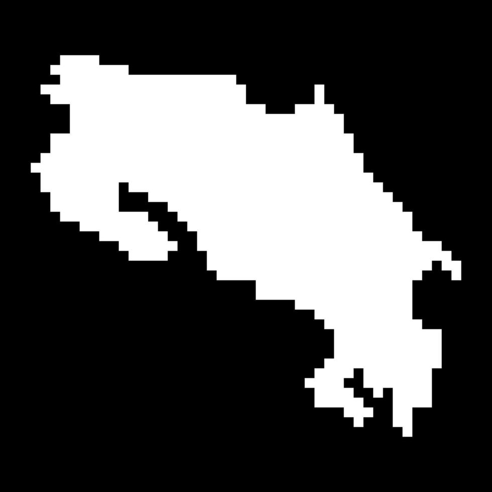 Pixel map of Costa Rica. Vector illustration.