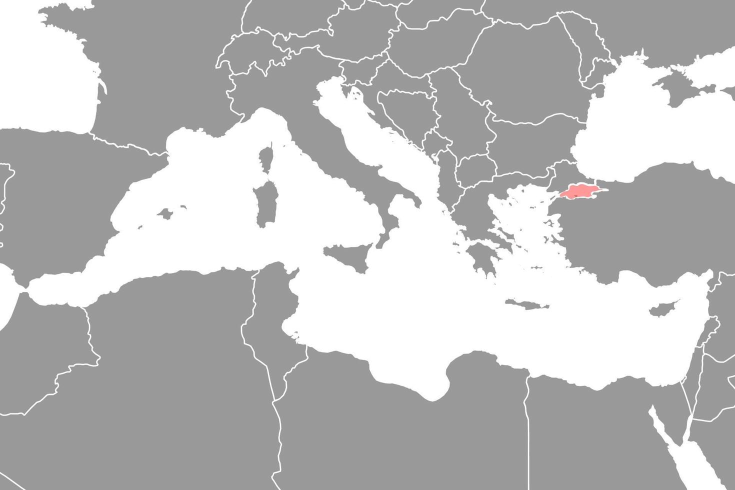 Sea of Marmara on the world map. Vector illustration.
