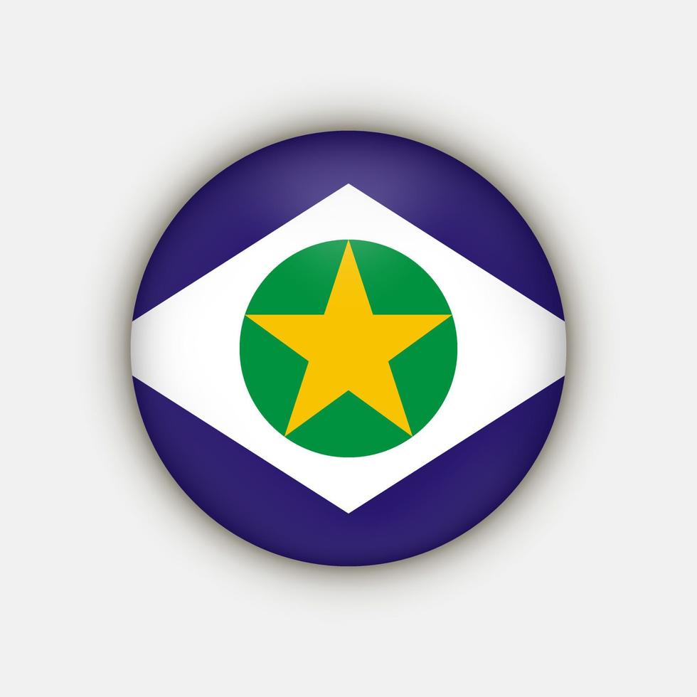 Mato Grosso Flag, state of Brazil. Vector Illustration.