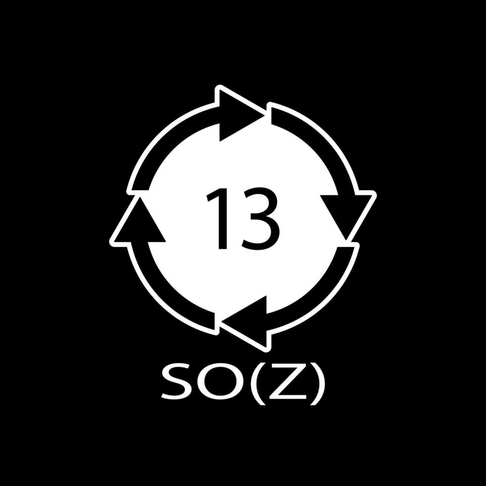 Battery recycling symbol 13 SOZ. Vector illustration