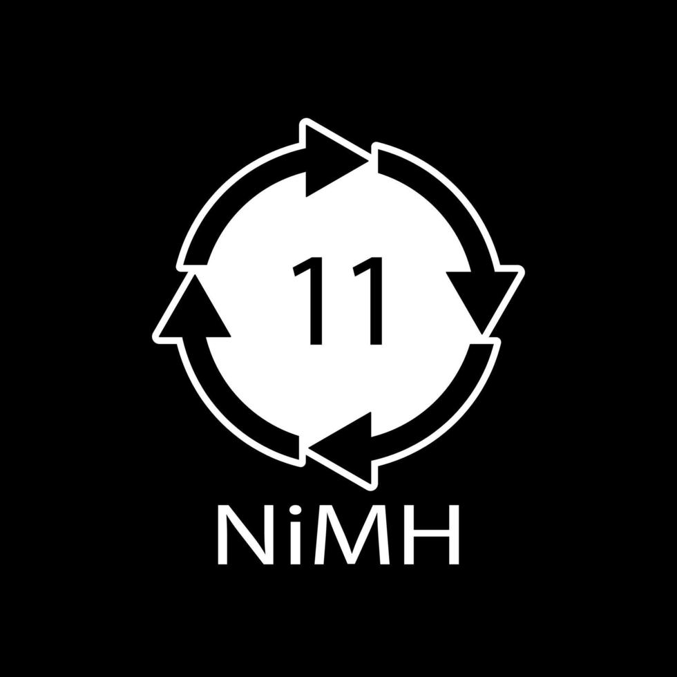 Battery recycling symbol 11 NiMH. Vector illustration