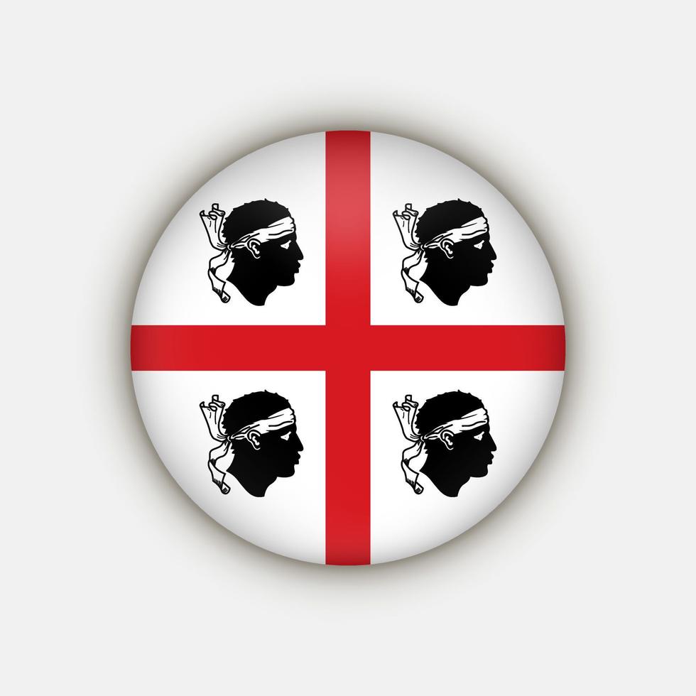 Sardinia Flag. Region of Italy. Vector illustration.