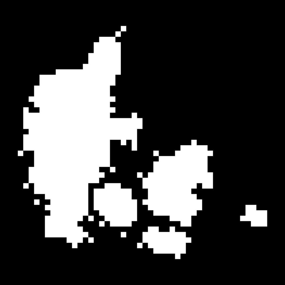 Pixel map of Denmark. Vector illustration.