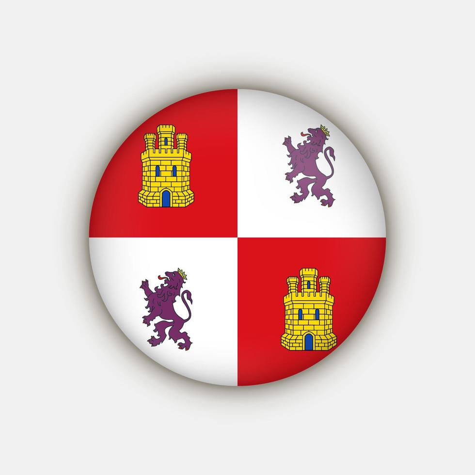 Castile and Leon flag, autonomous community of Spain. Vector illustration.