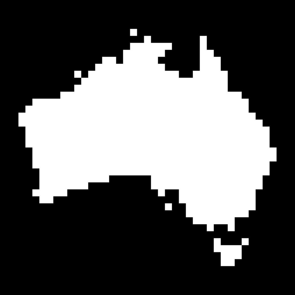 Pixel map of Australia. Vector illustration.