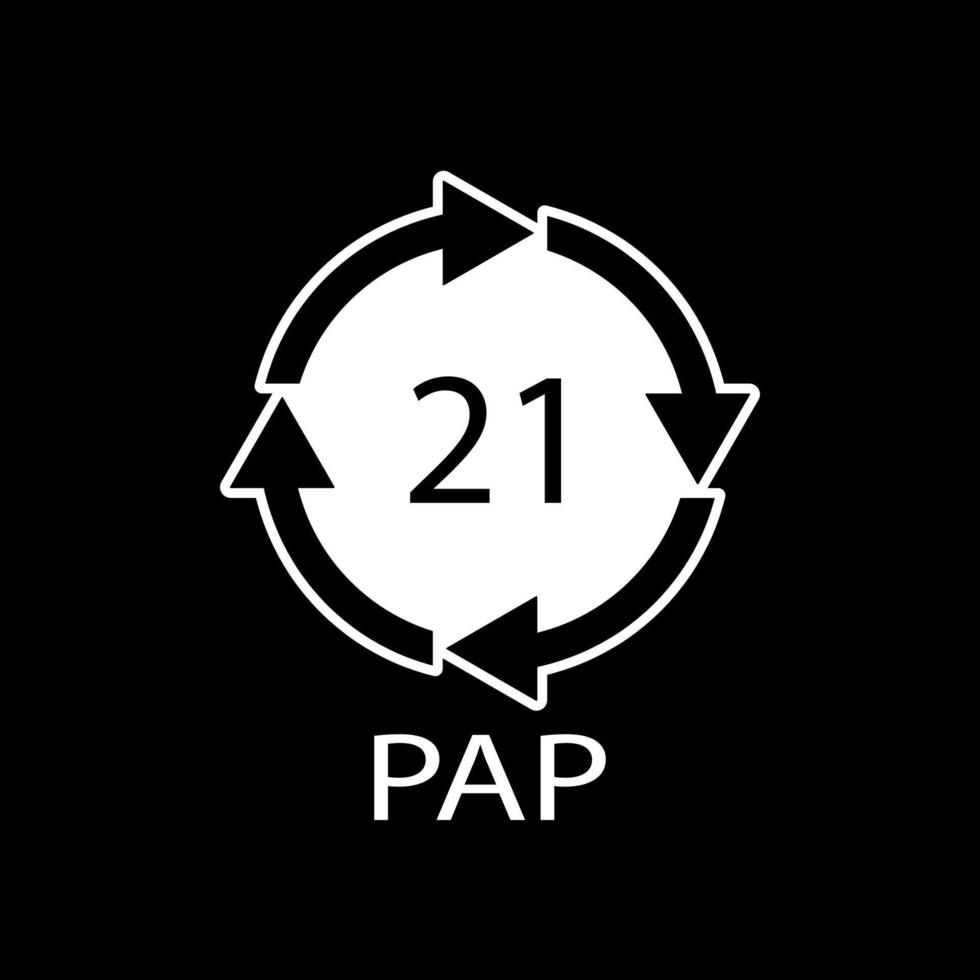 Paper recycling symbol PAP 21 other mixed paper. Vector illustration