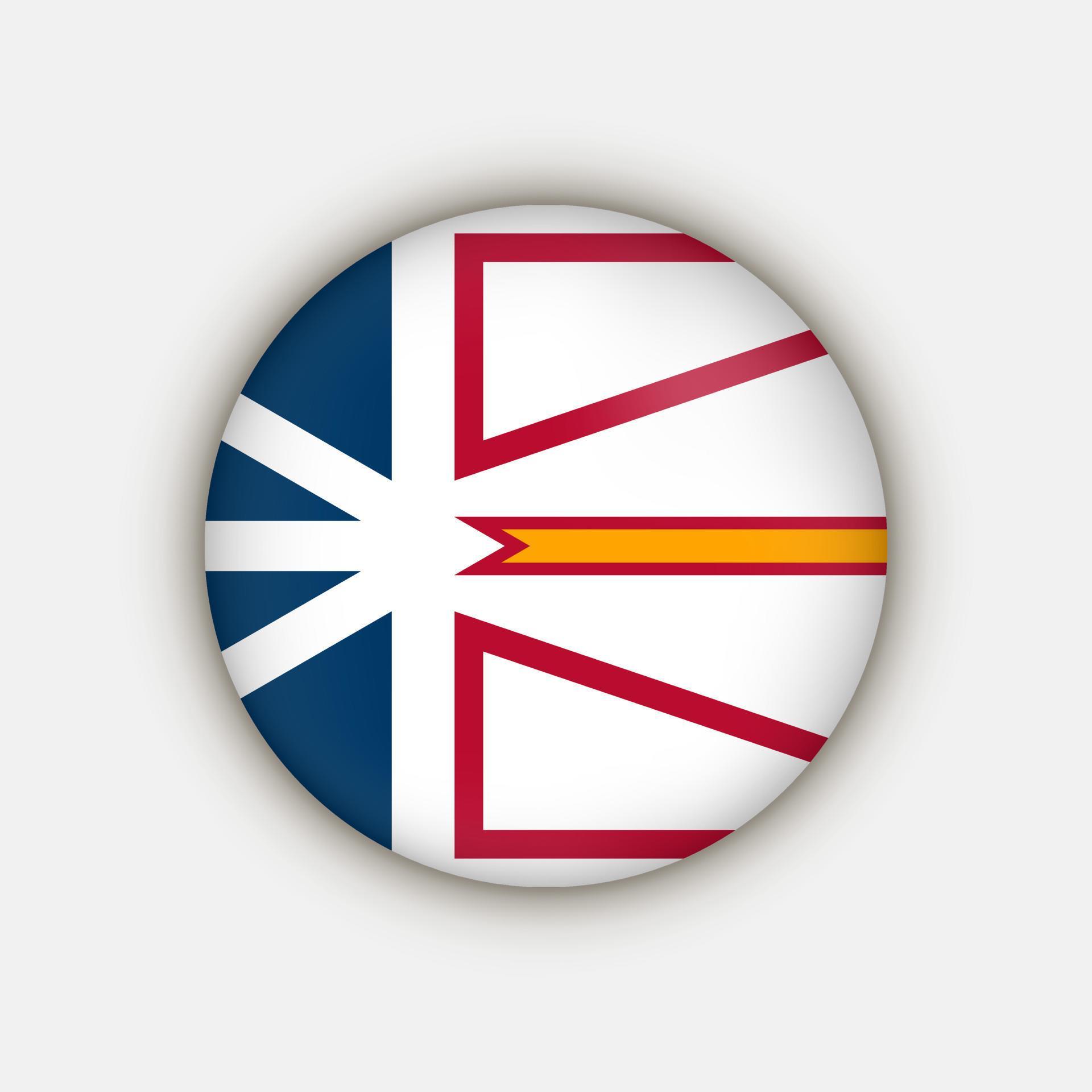Newfoundland and Labrador flag, province of Canada. Vector illustration