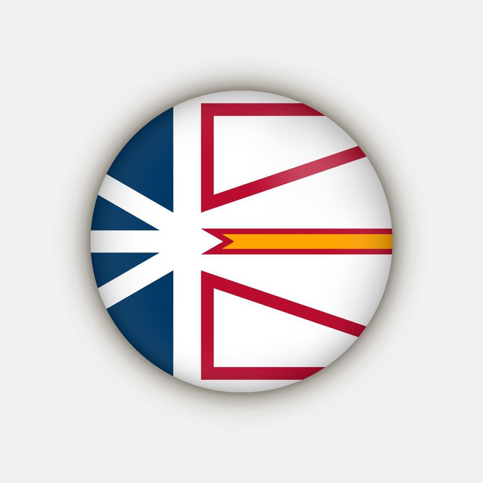 Newfoundland and Labrador flag, province of Canada. Vector illustration.