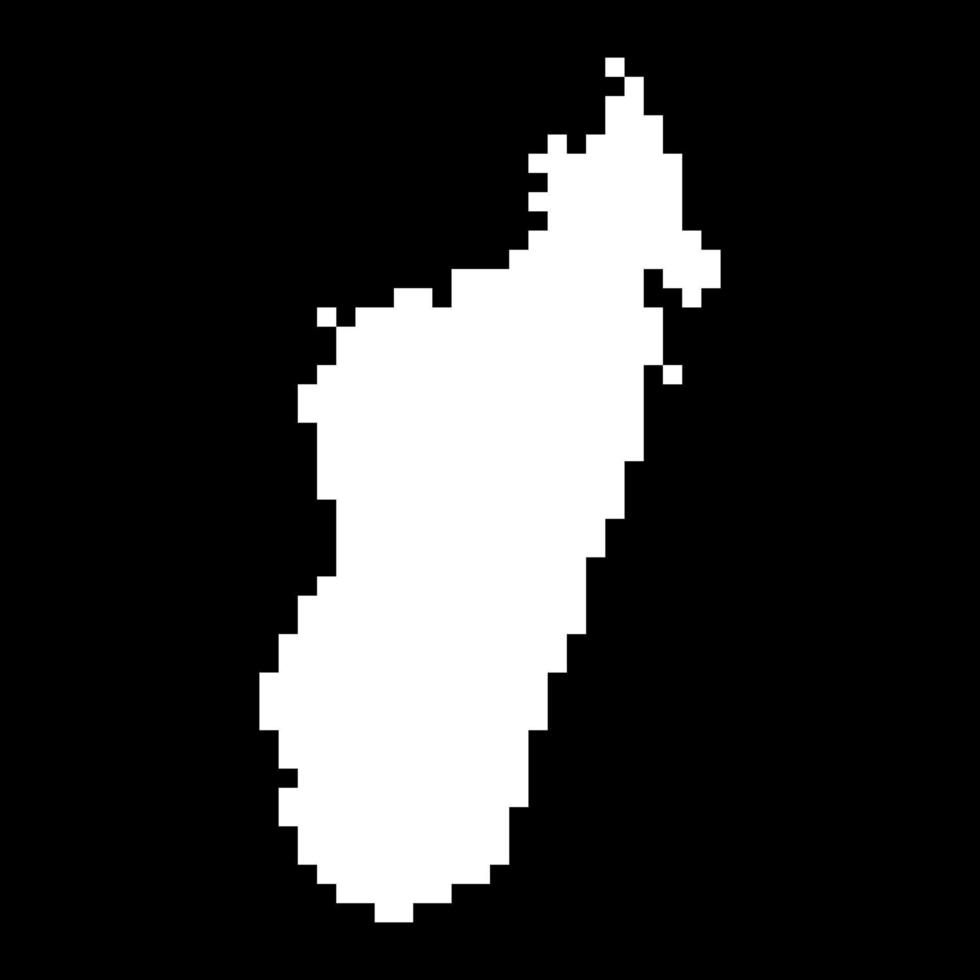 Pixel map of Madagascar. Vector illustration.