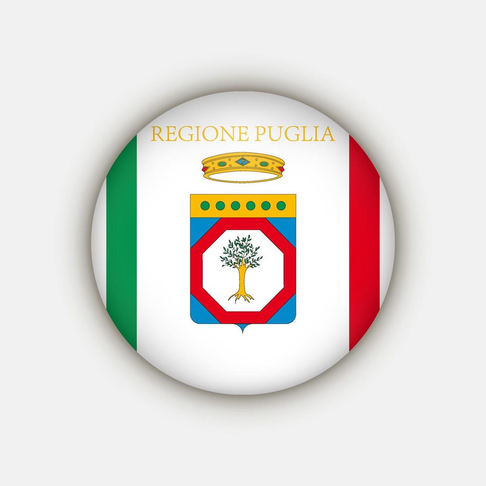 Apulia Flag. Region of Italy. Vector illustration.