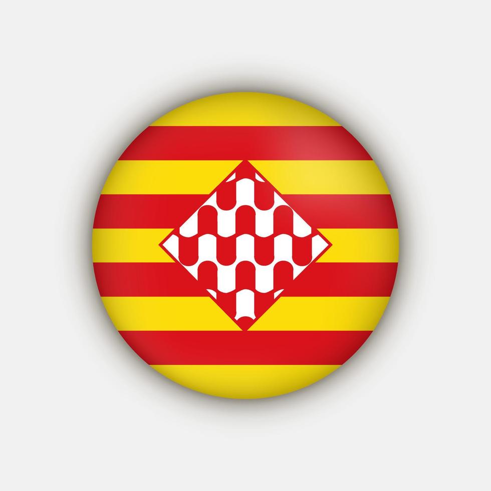 Girona flag, provinces of Spain. Vector illustration.