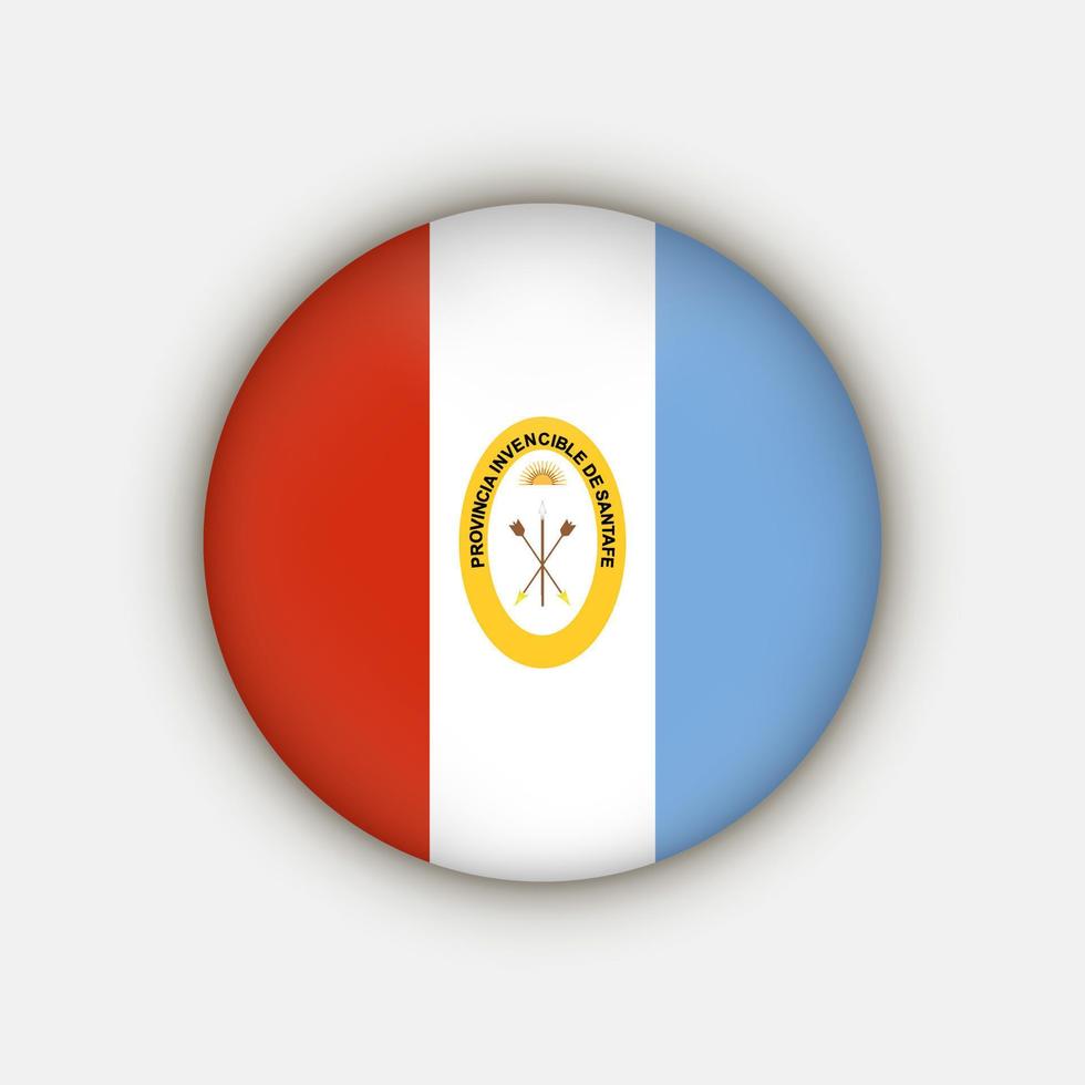 Santa Fe Flag. Argentina Provinces. Vector Illustration.