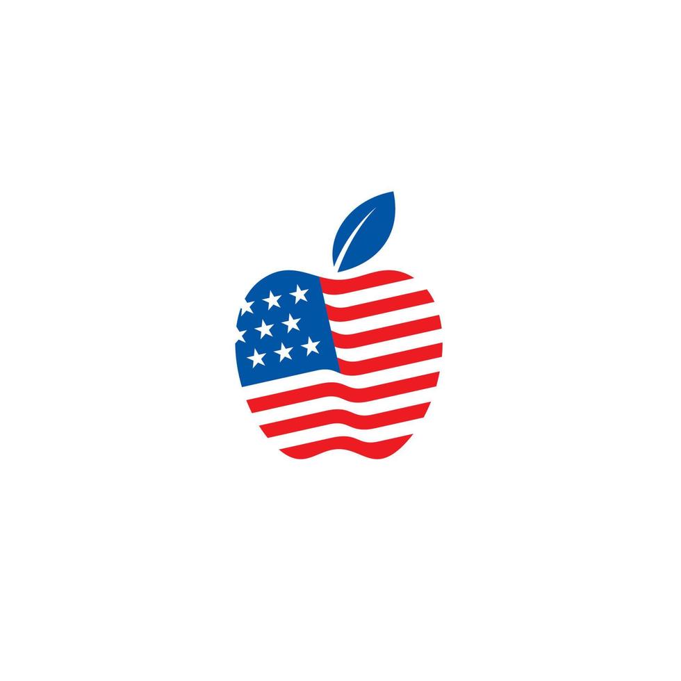 manzana y nosotros bandera logo o icono diseño vector