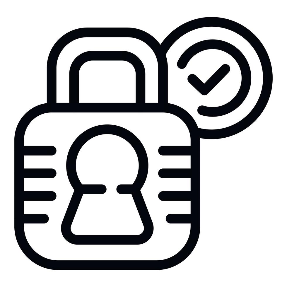 Padlock warranty icon outline vector. Certificate card vector