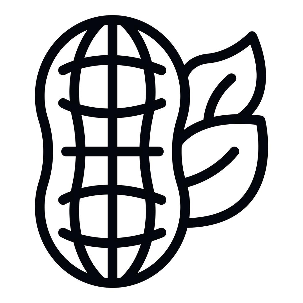 Whole peanut icon outline vector. Butter jar vector