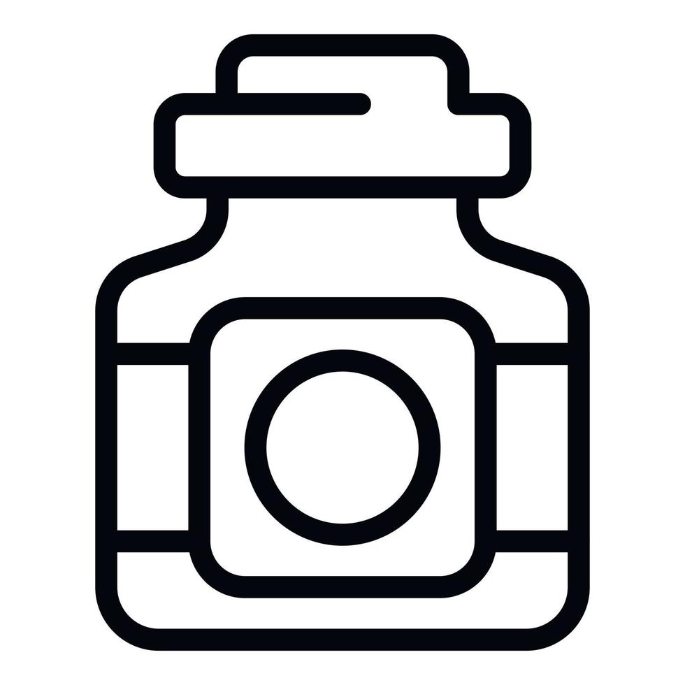 American butter icon outline vector. Peanut jar vector