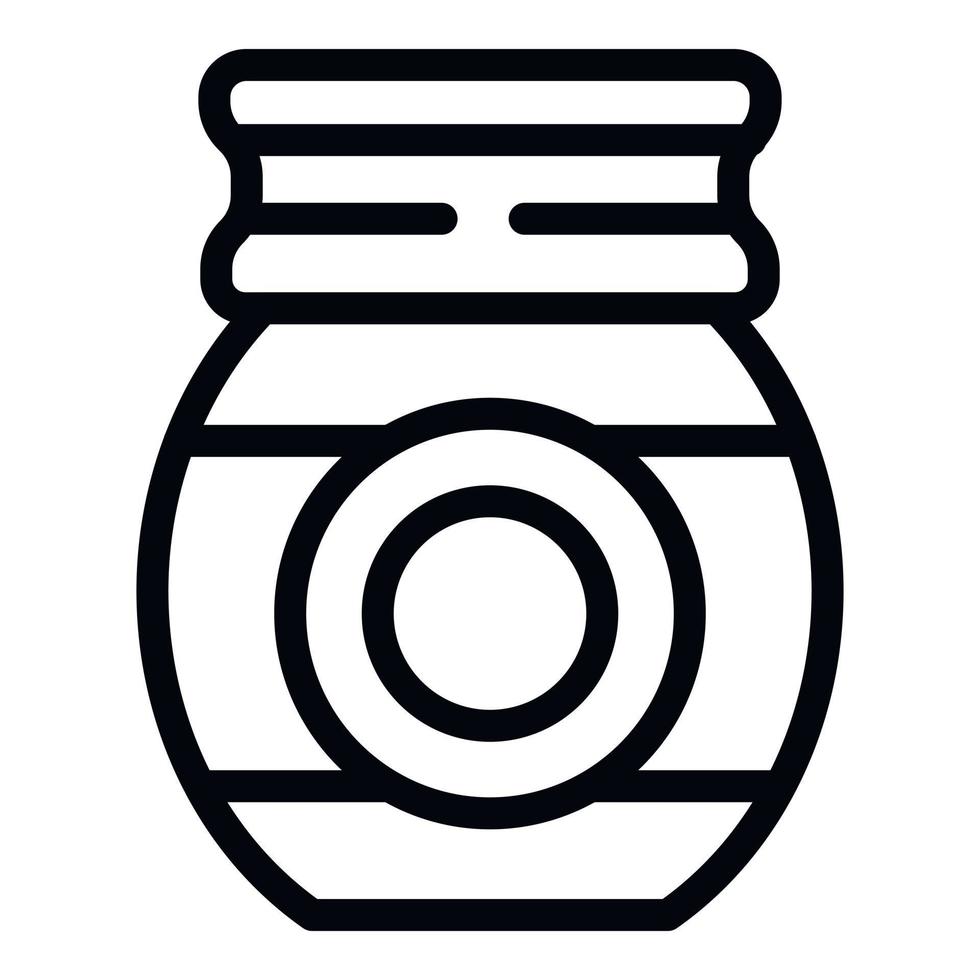 American nut jar icon outline vector. Peanut butter vector