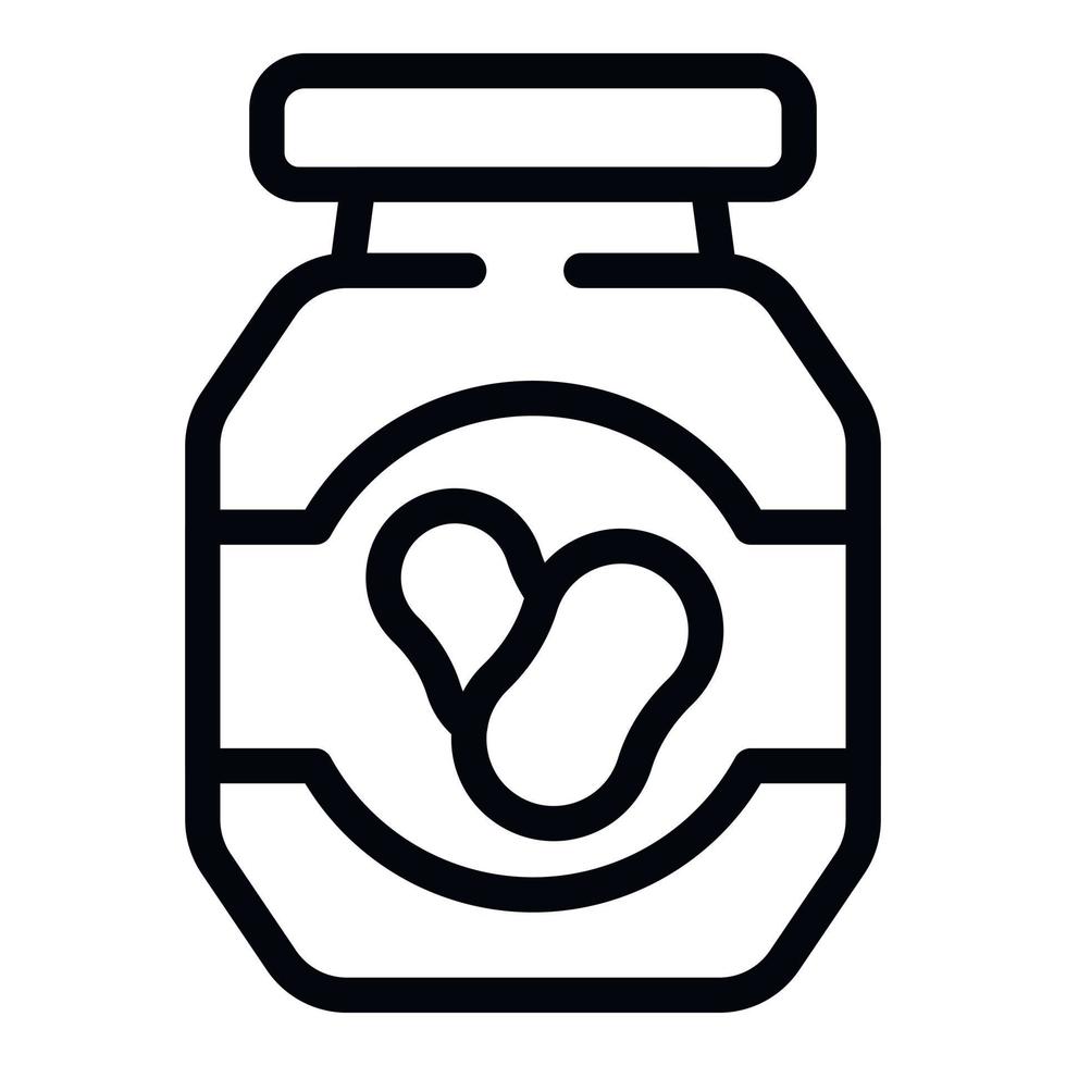 Cream butter icon outline vector. Peanut jar vector